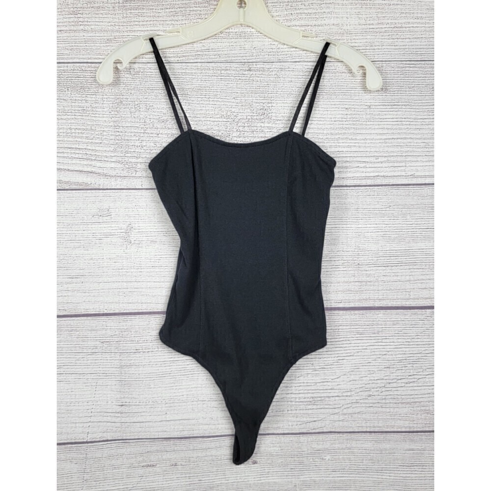 OPEN Edit Ribbed Thong Bodysuit Black Size X-Small